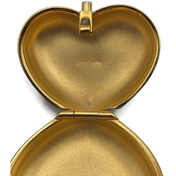 Judith Leiber Heart Crystal Pill Box Multicolor Pave Gold Tone Signed 2 inches - Picture 16 of 16